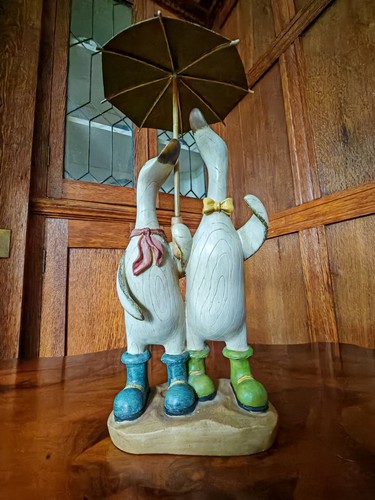 Wooden ducks with - wooden, umbrella