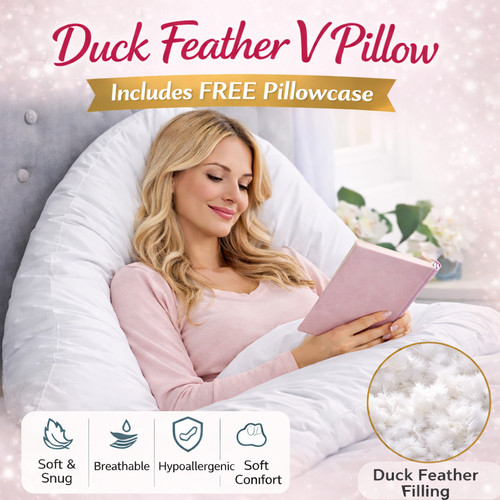 Duck feather shaped pillow - duck, v