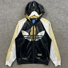 Adidas Hoodie Mens Small Black Chile 62 Track Top Originals Firebird Trefoil Y2K