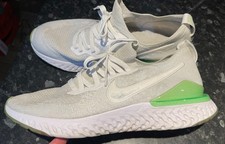 Nike Epic React Flyknit 2 Men's Running White & Lime Trainers / Shoes - UK 11