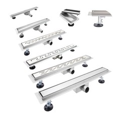 LINEAR SHOWER DRAIN STAINLESS STEEL WETROOM BATHROOM CHANNEL GULLY TRAP WASTE