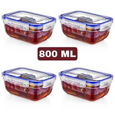 4 x 800ML Airtight Food Storage Containers-Clip-Seal Lock with lids & BPA Free