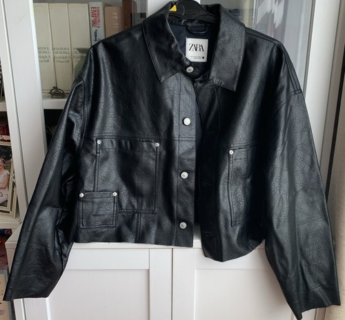 Zara black faux leather - zara,