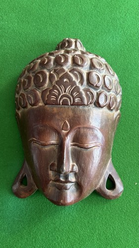 Hand carved wooden buddha head - hand-carved,