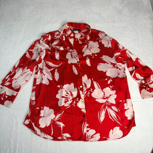 Zara red floral - red,