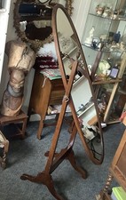 Antique Walnut Cheval Dressing Mirror VGC