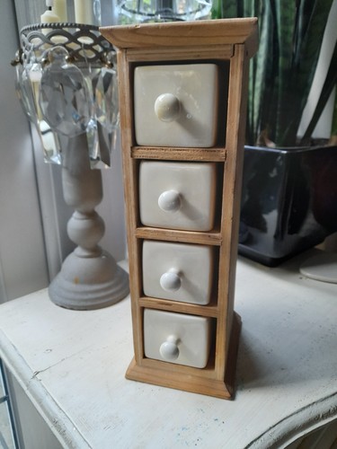 Vintage wood and ceramic herb