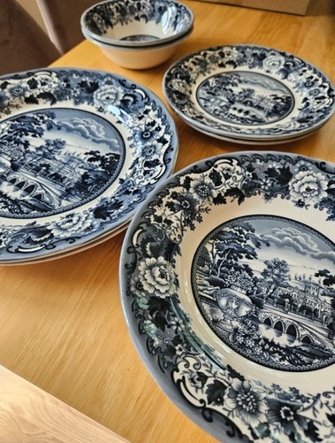 Plate set stoneware blue - plate,