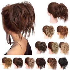 Messy Bun Hair Piece Scrunchie Updo Cover Curly Hair Extensions Real as Human