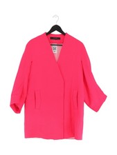 Zara Women's Coat XS Pink Cotton with Polyester Overcoat
