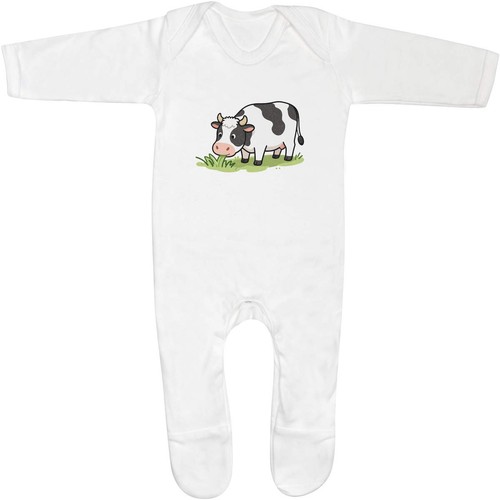 Cow eating piece grass - piece, of