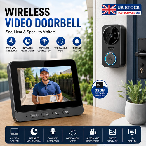 Smart wireless video doorbell - wireless,