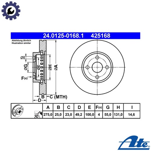 Brake disc 0125 0168 1 - brake,