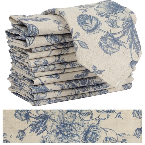 Blue floral cloth napkins - floral,