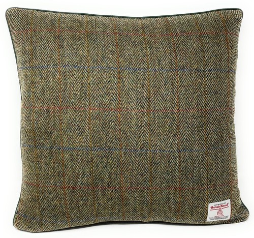 Harris tweed green herringbone - tweed,