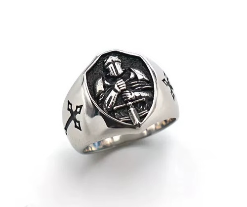 Mens signet ring warrior cross - warrior,