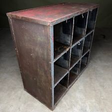 Large Industrial Vintage Pigeon Holes Storage Unit  in Distressed Metal