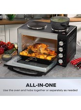  32L Mini Oven with Dual Hot Plates Electric Tabletop Cooker Grill