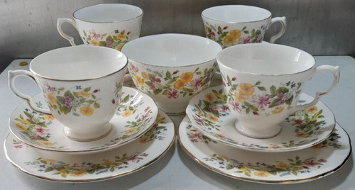 Set floral colclough china - colclough,