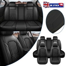 All Black PU Leather Full Set Seat Covers Padded For Skoda Octavia Yeti Karoq UK
