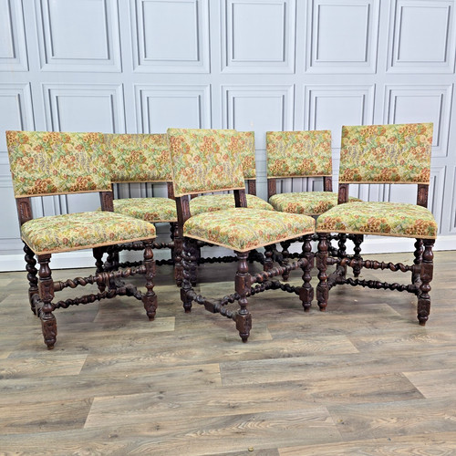 Antique oak dining chairs - oak,