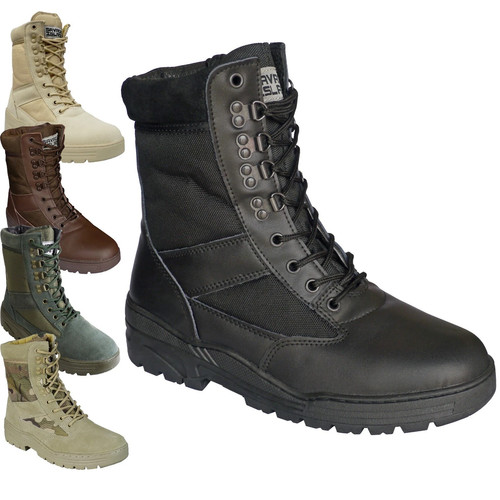 Leather combat boots - leather,