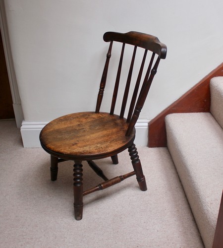 Antique oak child nursing - antique, child's/nursing
