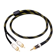 Hi-Fi Shielded OFC 3.5mm Jack to 2 RCA Audio Cable Twin Phono Plugs Stereo Cable