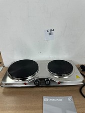 Daewoo Stainless Steel Double Twin Dual Hot Plate Cooker Sda1732 Cast Iron Heat