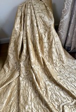 BESPOKE HEAVY QUALITY THICK GOLD BROCADE/ CHENILLE  CURTAINS