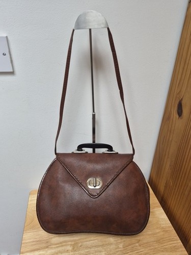 Vintage style brown leather - style, pu