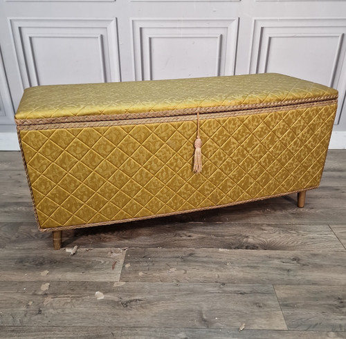 Vintage ottoman storage - storage, trunk