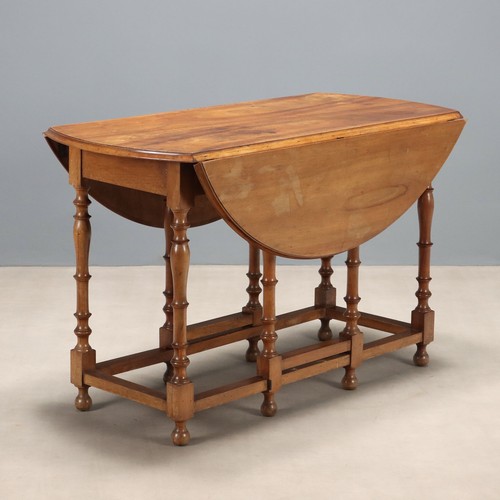 Antique table walnut demi lune - table,