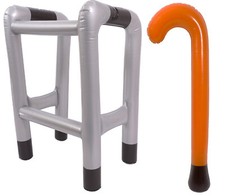INFLATABLE BLOW UP ZIMMER FRAME AND/OR WALKING STICK NOVELTY PRESENT JOKE GIFT