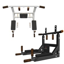 MAXSTRENGTH 2in1 Wall Mounted Pull Up Bar Dip Station Chin up Iron Bracket