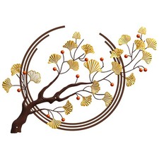 Metal Ginkgo Tree Leaf Wall
