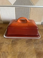 Le Creuset New Ceramic Stoneware Cayenne / Burnt Orange Butter Dish - Brand new!