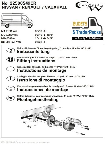 Renault master towbar wiring - master,