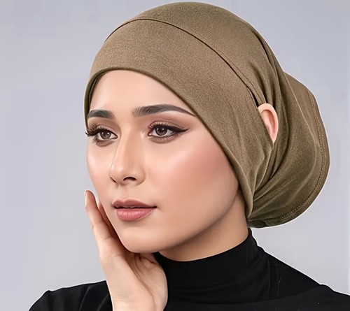 Ear hole inner hijab cap - hole,