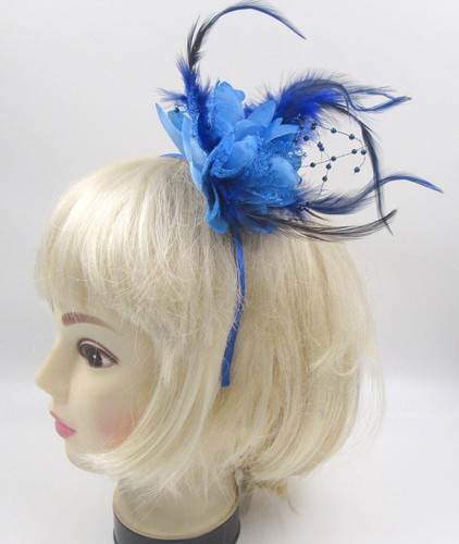 Flower feather hair fascinator - flower,
