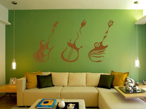 Guitar music bedroom wall - -,