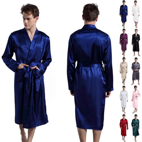 Men long satin silk pajamas - uk,