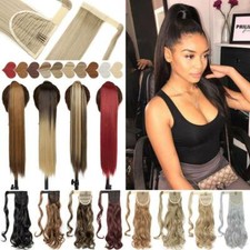 Real Thick Magic Wrap Around Ponytail Hair Extensions Clip in as Human Pony Tail