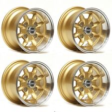 ULTRALITE CLASSIC MINI WHEELS 10" x 6J ET-3 GOLD POLISHED LIP ALLOY WHEELS Z0711