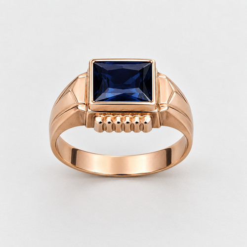 Rose gold men signet ring - gold,