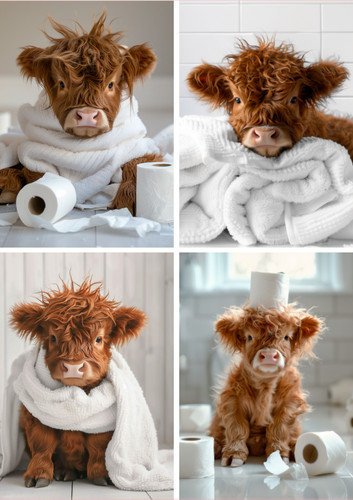 Highland cow bathroom - a3, /