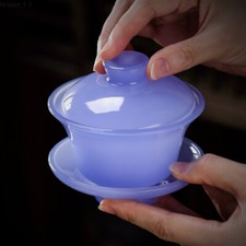 Imperial Purple Jade Porcelain Gaiwan-Tianquan Sancai Tea Cup  Kung Fu Gaiwan