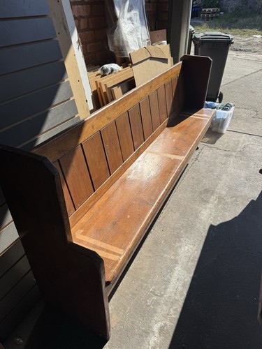 Long wooden church - long, pew