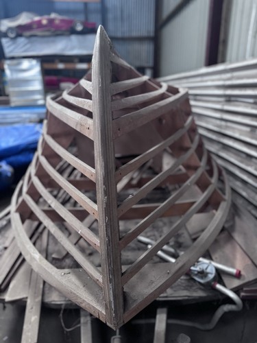 Unfinished wooden boat - unfinished,