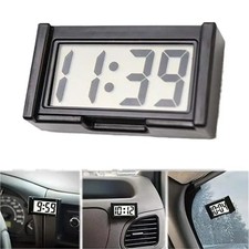 Mini LCD Screen Digital Clock Self-Adhesive Interior Car Auto Desk Dashboard